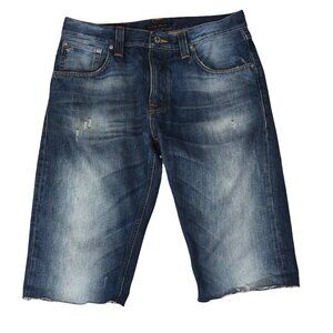 Nudie Jeans Co Denim Cut Off Shorts Made Italy W32 L32 100% Cotton Dark Wash Y2K